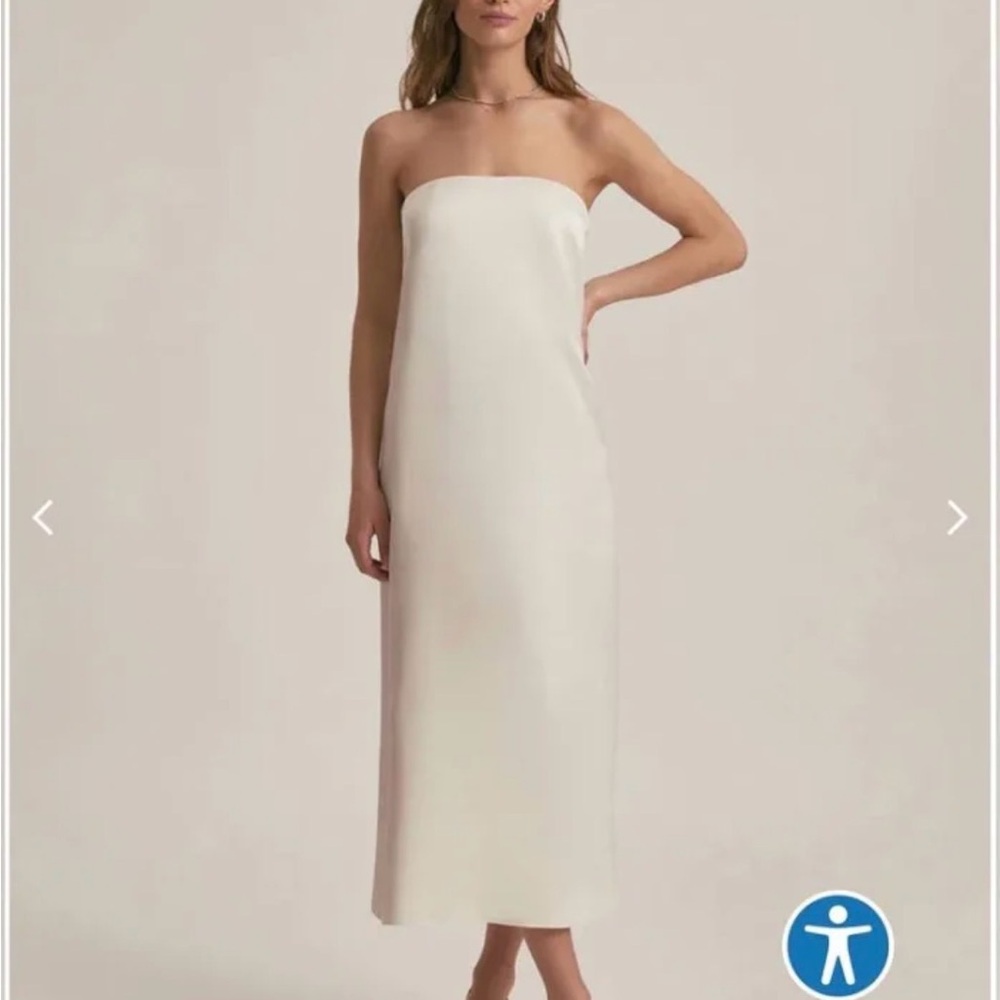Favorite Daughter Strapless Cream Midi Dress